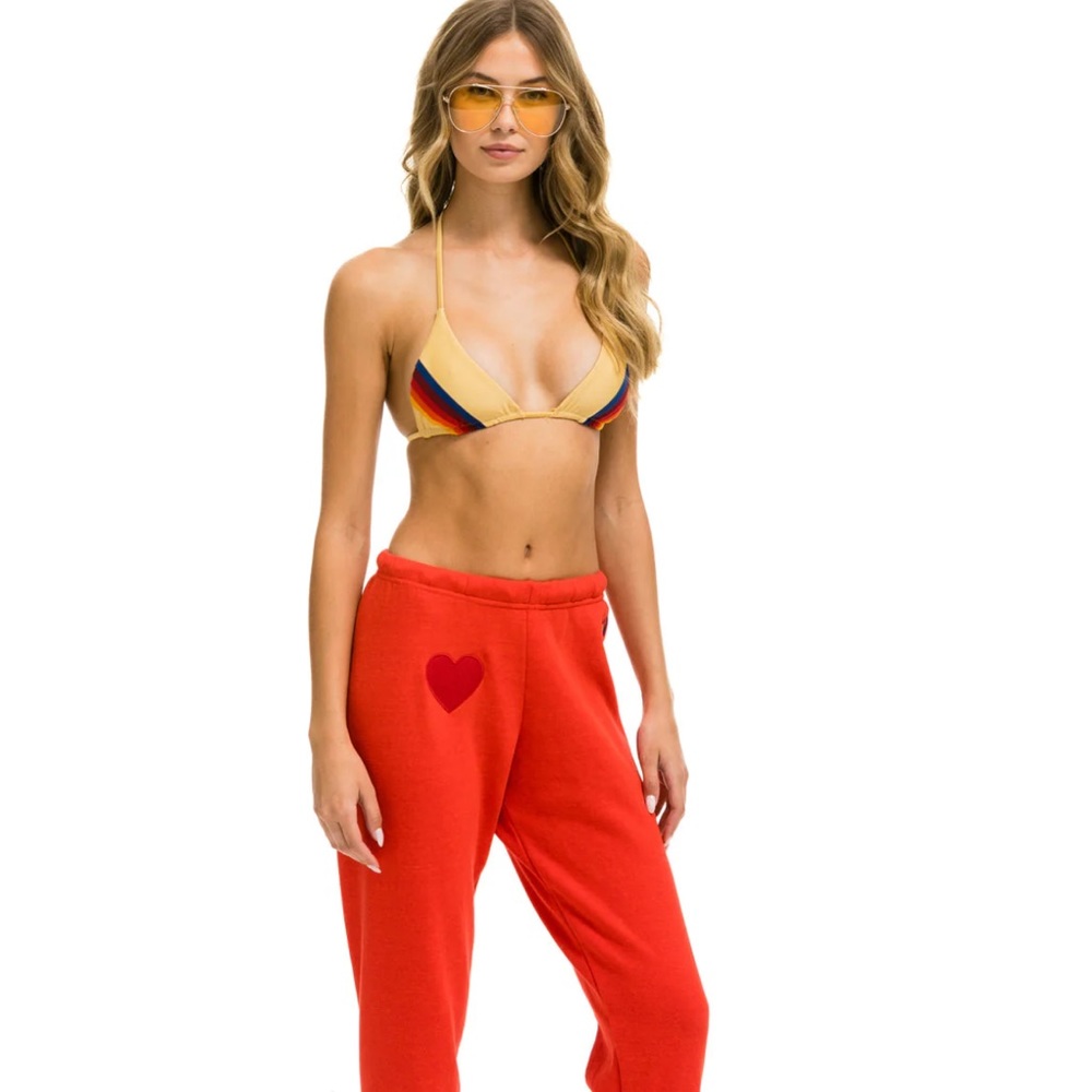 NEW Never Worn Aviator Nation Embroidered Heart Sweats! Treat yourself!